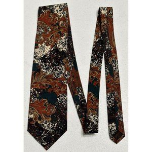 Stefano Enrici Men's Tie Abstract Multicolored Print 100%‎ Silk Handmade Italy